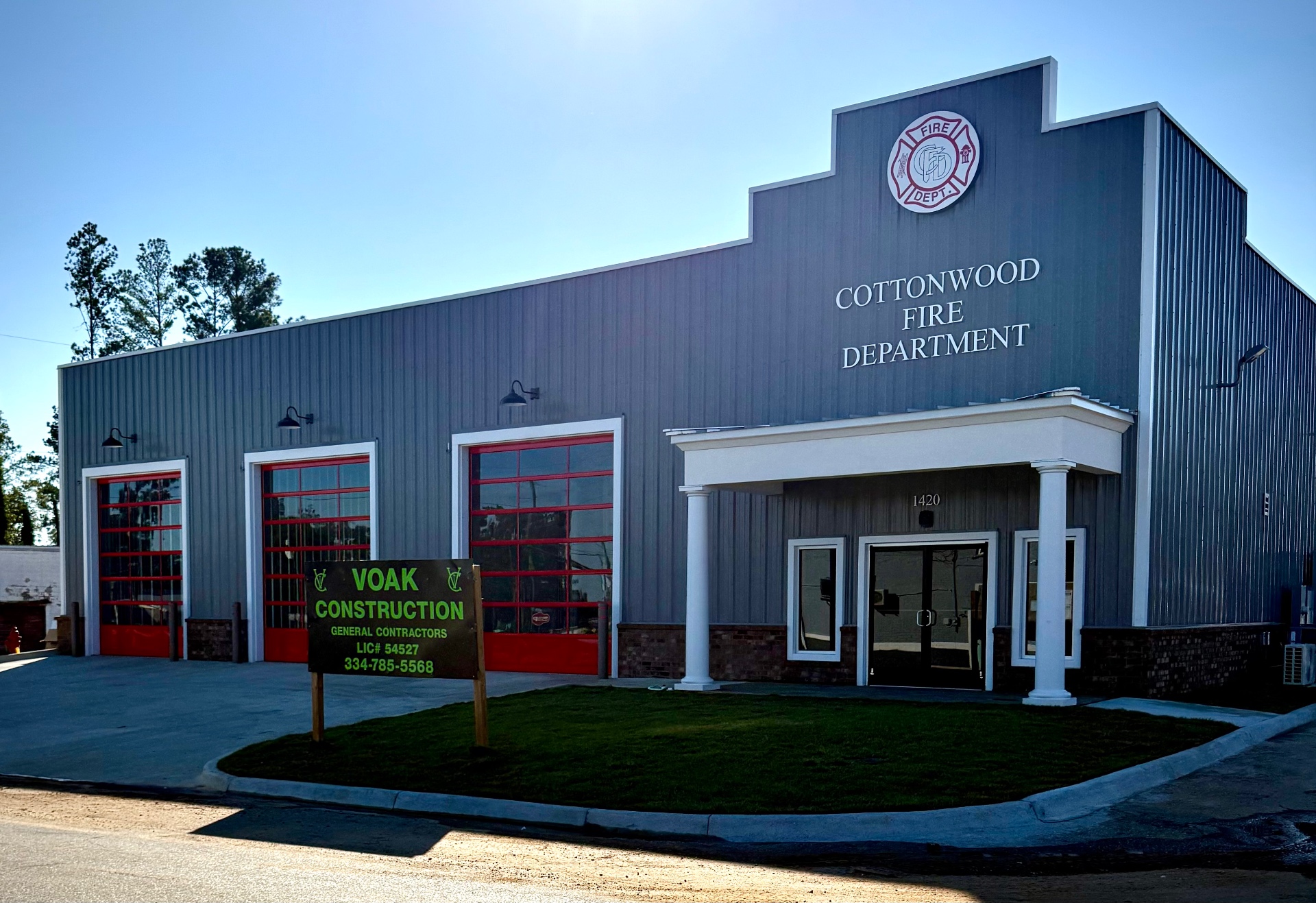 Cottonwood Fire Department — New Fire Station — Municipal project by Voak Construction in Cottonwood, AL