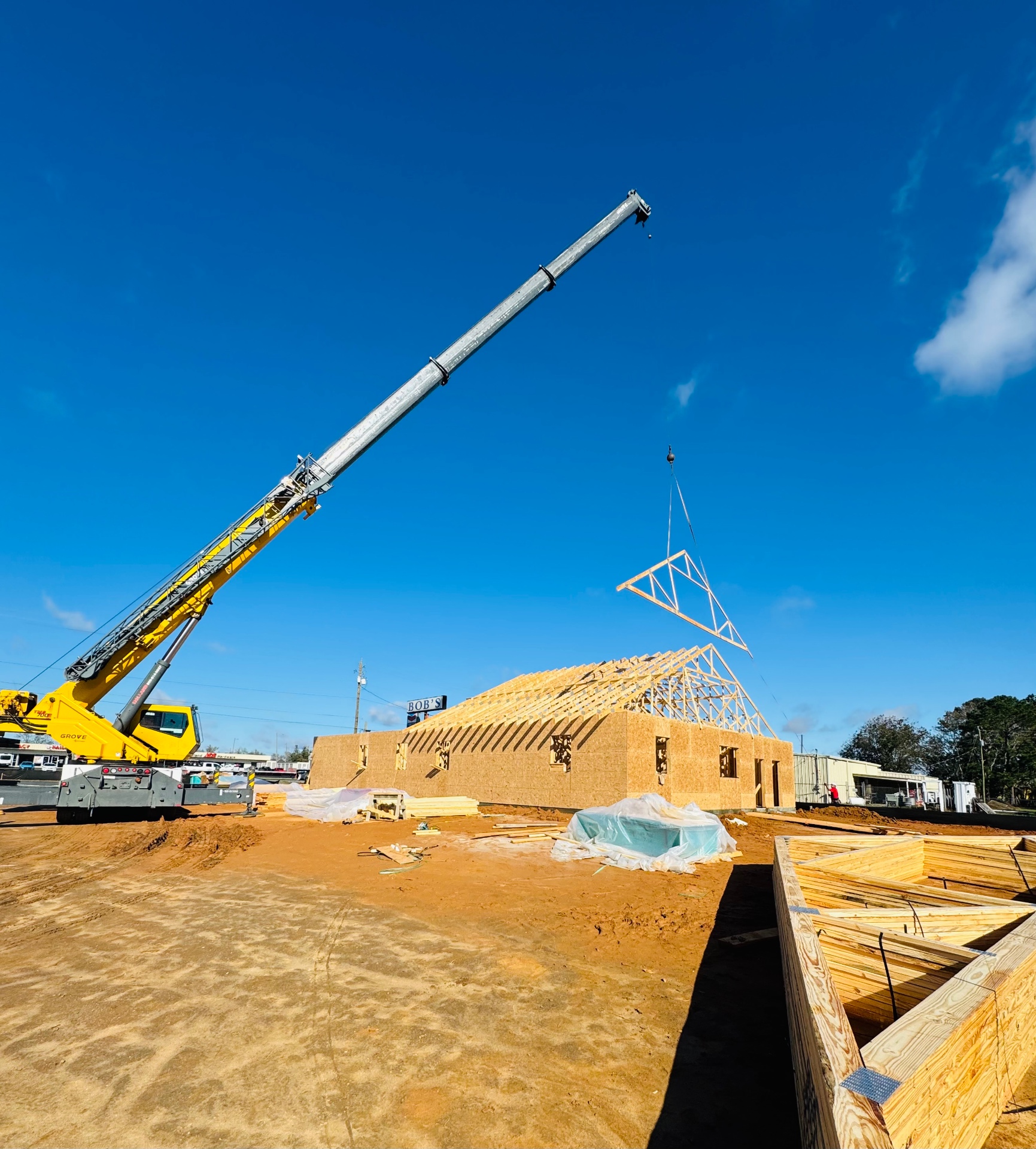 Crane Work — Truss & Steel Setting